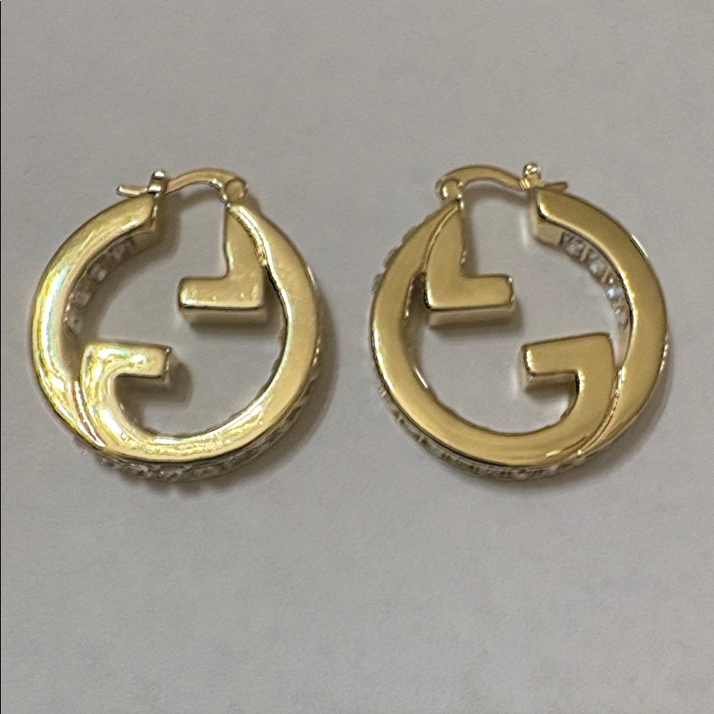 Gold-Tone Hoop Earrings with Interlocking G Motif